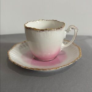 Vintage KPM Germany Pink Luster Tea Cup & Saucer